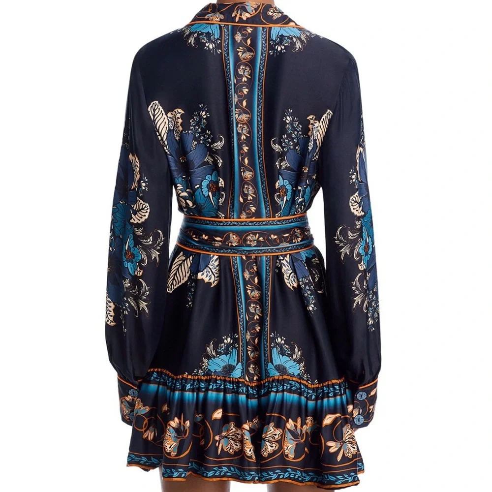FARM Rio Navy and Blue Floral Long Sleeve Dress - Picture 3 of 8